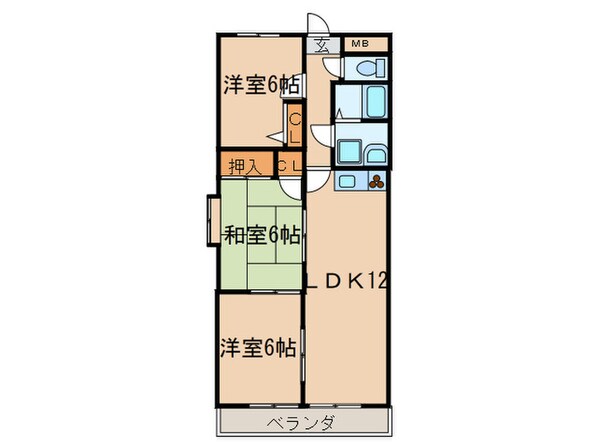 リバ－パ－ク植田東の物件間取画像